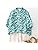 Gufrina Women’s Abstract Printed Button Down Shirt with Mandarin Collar and Above Elbow Sleeve Relaxed Fit Top